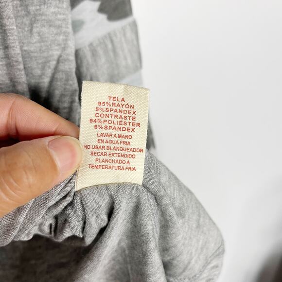 New Hem & Thread Large L Gray Heather Camo Print Long Raglan Sleeve Tee Tshirt - Picture 9 of 10